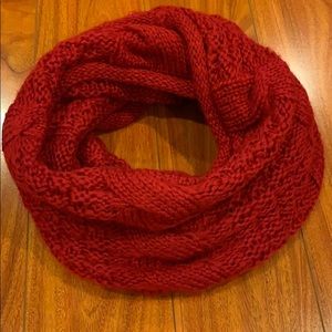 Unbranded Red Knitted Infinity Scarf
